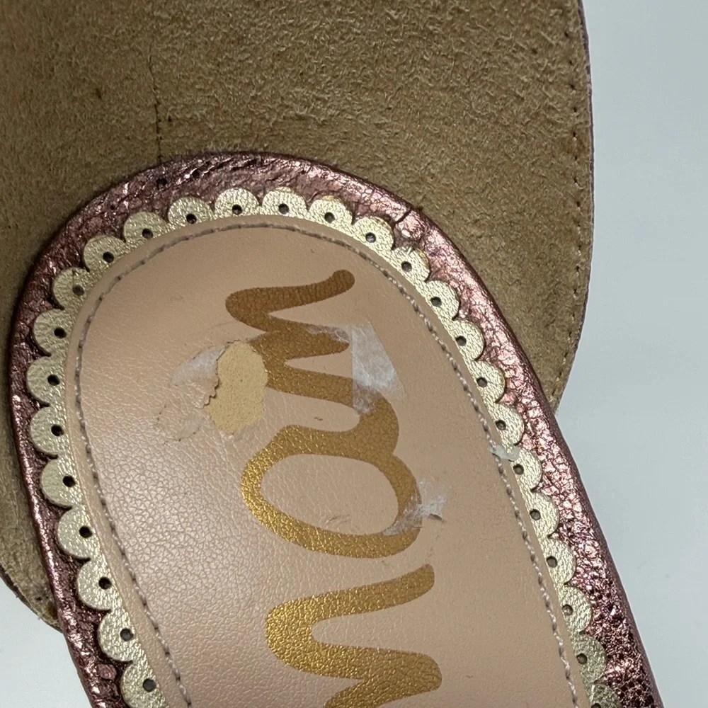 Sam Edelman Yaro Women's Rose Gold Block Heel Sandals Size 9.5